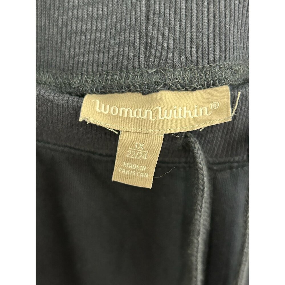 Woman Within Navy Blue Cargo Capri Stretch Fit Pants SZ 1X - Picture 5 of 9